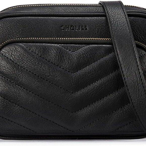 Quilted Crossbody Bag Vegan Leather RFID Wallet Small Purse for Women - Picture 1 of 6